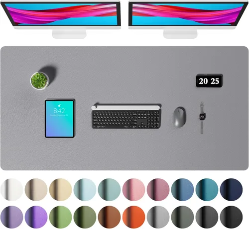 Vista 175 de Aothia Protector de Escritorio de Cuero, Alfombrilla para Ratón, Alfombrilla de Escritorio de Oficina, Secante de Escritorio de Cuero PU