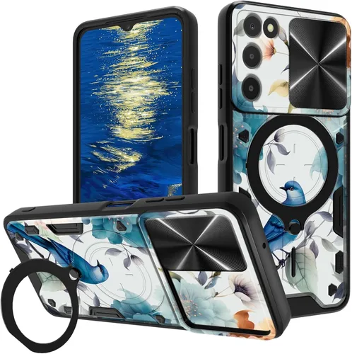 Vista 69 de for Samsung Galaxy A35 5G Phone Case 6.6" with Slide Camera Cover & 360 Degree Rotate Ring Stand Kickstand A Black Cat Dual Layer Hybrid Heavy Duty