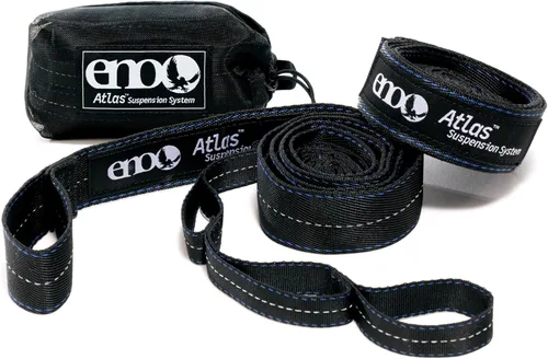 ENO Sistema de suspensión Atlas - Correa de árbol para hamaca - Accesorios para camping, senderismo y mochilero - Negro/Royal