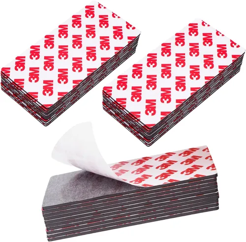 Vista 12 de Paquete de 16 tiras magnéticas, cinta magnética con parte trasera adhesiva, tiras magnéticas resistentes (3 x 1 pulgadas), tiras magnéticas