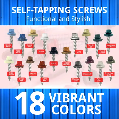 Vista 4 de EAGLE 1 Tornillos para Techos de Metal #10 - Tornillos Autorroscantes con Cabeza Hexagonal Pintada y Arandela de Goma EDPM para Metal a Madera