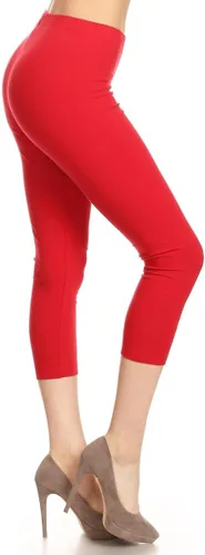 Vista 54 de Leggings Depot NCL27 pantalones capri para yoga de algodón premium suave Negro