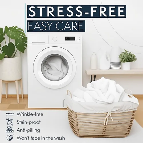 Vista 8 de Sábanas de algodón tamaño Queen, juego de sábanas de 4 piezas, bolsillo profundo de hasta 16 pulgadas, juego de sábanas y fundas de almohada