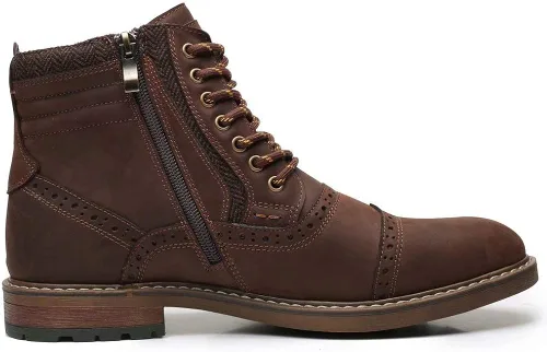 Vista 3 de Botas Chelsea para hombre, elegantes y cómodas, de cuero, con cremallera
