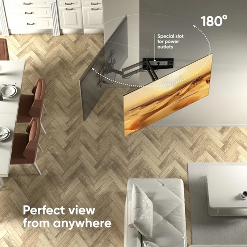 Vista 5 de ONKRON Full Motion TV Wall Mount for 40-75 Inch TVs up to 150 lbs, Articulating TV Wall Mount Swivel and Tilt, Long Arm Extension, max VESA 600x400