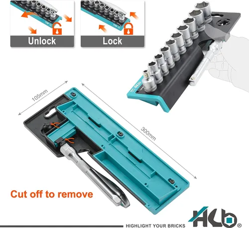 Vista 2 de HB AKM021-U Juego de llaves de vaso de 13 piezas de 3/8 pulgadas Mango de trinquete de 120 dientes Función de disco de liberación rápida