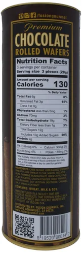 Vista 2 de Dolcetto Galletas de chocolate gourmet rellenas de crema prémium de obleas enrolladas, paquete de 3 (3 onzas)