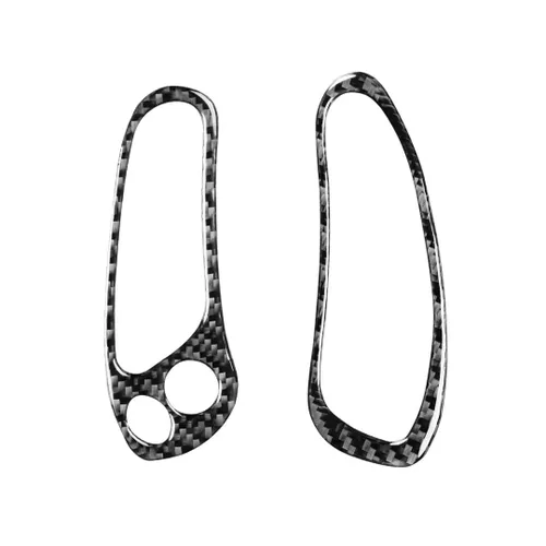 Vista 5 de 2 unids/set de fibra de carbono Accesorios para el interior del automóvil Velocímetro lateral Tablero de instrumentos multifunción Marco de botón