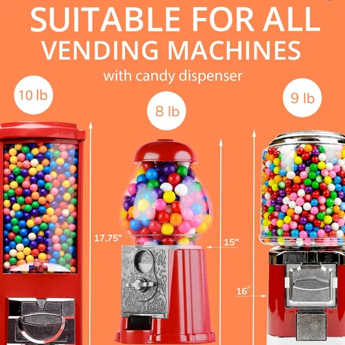 Vista 8 de Bolas de chicle para repuestos de máquina de chicle, bolas de goma de mascar con sabor a frutas surtidas, mini chicles de 0.5 pulgadas, paquete