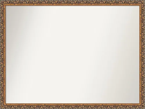Vista 145 de Amanti Art Espejo de baño de bronce para sobre fregadero, 29 x 19 pulgadas, espejo rectangular de bronce antiguo, marco de madera tradicional