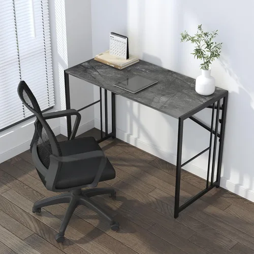 Vista 221 de Escritorio plegable de 47 pulgadas, no requiere montaje, mesa de oficina en casa, escritorio de campamento para computadora de juegos, color beige