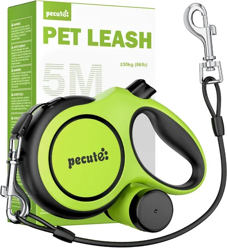 Vista 12 de Correa retráctil para perro de 26 pies, correa retráctil resistente para mascotas con soporte para bolsa de excrementos, agarre suave