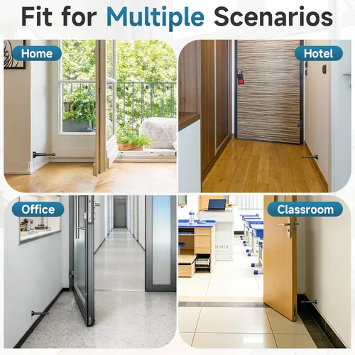 Vista 7 de Topes de puerta mate negros para pared - Tope de puerta de resorte de 4.33 pulgadas para la parte inferior de la puerta, tope de puerta de aluminio