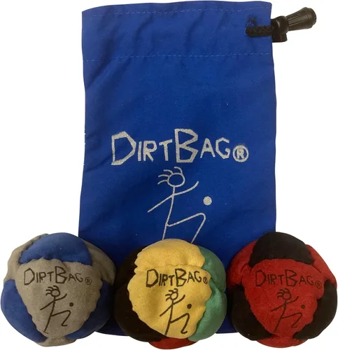 Vista 7 de DIRTBAG Classic Footbag Hacky Sack Paquete de 3 con bolsa, único, juego de bolsas de pies con bolsa de transporte exclusiva.