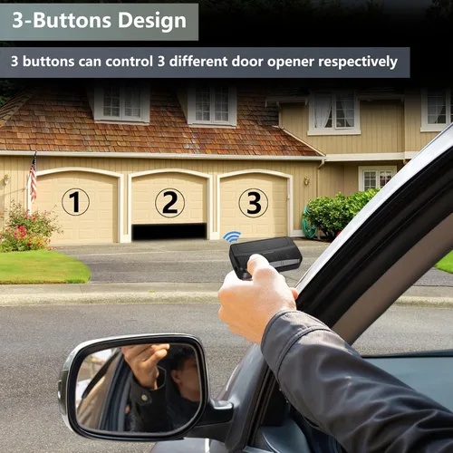 Vista 5 de Control remoto universal para abridor de puerta de garaje compatible con LiftMaster Chamberlain Genie Craftsman Linear Wayne Dalton con botón