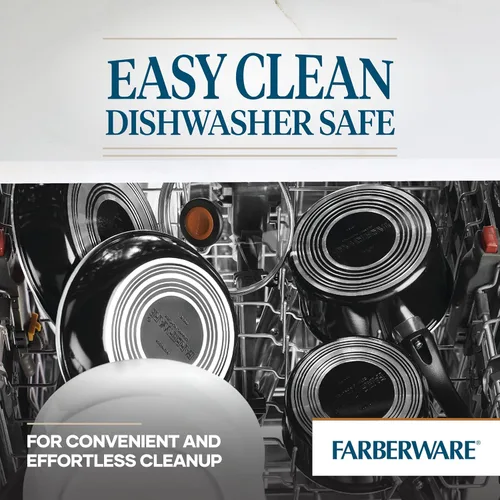 Vista 4 de Farberware Glide - Cacerola antiadherente con colador y tapa, 3 cuartos de galón, color negro