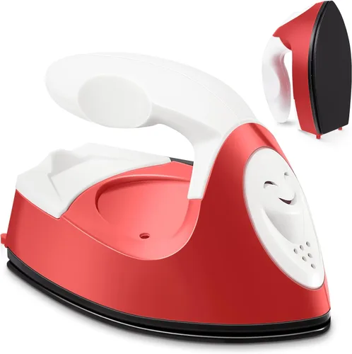 Vista 8 de Honoson - Plancha pequeña, térmica, portátil, con accesorios de base de carga, ideal para cuentas para planchar, parches, bricolaje, zapatos, Morado