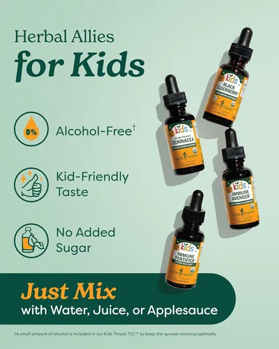 Vista 3 de Herb Pharm Kids Fórmula Herbal Vengador Inmune Certificado-Orgánico Sin Alcohol, 1 Onza