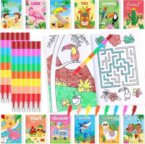 Vista 37 de BenLouis 24 mini libros para colorear de héroe para niños con 24 crayones apilables, recuerdos de fiesta de héroes, libros de actividades a granel