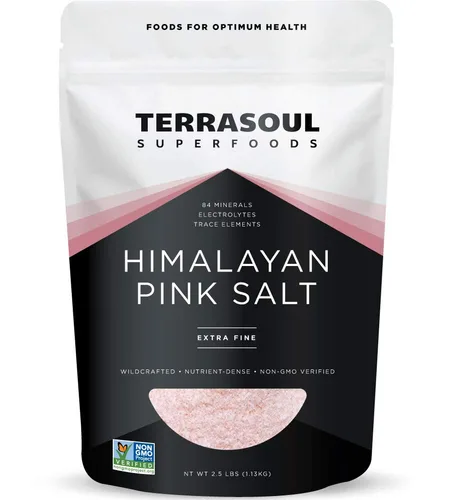 Terrasoul Superfoods - Sal rosa del Himalaya, 2.5 libras - Grano extra fino | Minerales traza