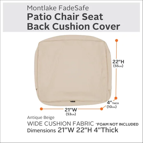 Vista 2 de Classic Accessories Montlake - Funda de cojín para patio, Beige antiguo