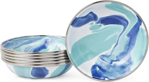 Vista 12 de Golden Rabbit Juego de 6 cuencos de degustación de esmaltes, 4 onzas, remolino negro, juego de 6