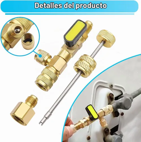 Vista 5 de TWTADE Kit de herramientas de instalación de extracción rápida de núcleo de válvula R134A - Herramienta de extracción de núcleo de válvula de aire