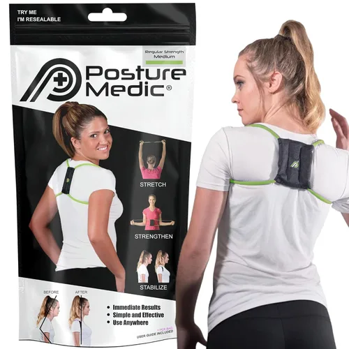 Vista 10 de PRIMEKINETIX PostureMedic - Corrector de postura dinámico, sistema de entrenamiento de resistencia activa para fortalecimiento de la espalda