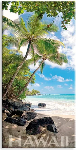 Panorámica Hawaiian Arte coleccionable Imán para nevera – Hamoa Beach por Michael & Monica Sweet
