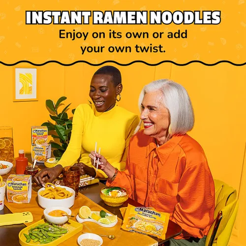 Vista 5 de Maruchan Pollo asado Ramen, fideos Ramen instantáneos, comidas listas para comer, 3 onzas, 24