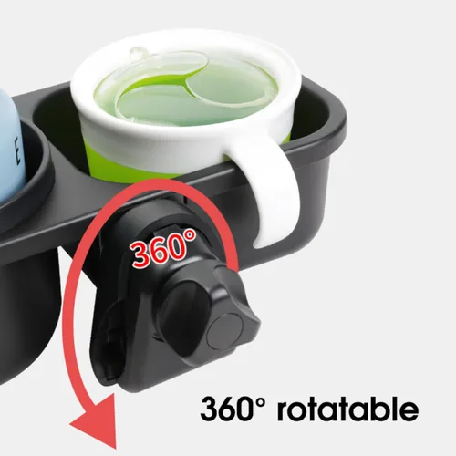 Vista 4 de Bandeja universal de aperitivos para cochecito con soporte para cochecito, bandeja universal para aperitivos con soporte para tazas, accesorio