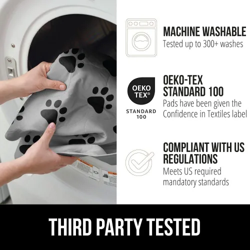 Vista 7 de GORILLA GRIP PREMIUM - Alfombrilla impermeable para mascotas y cama para perros, reutilizable, lavable, a prueba de fugas, almohadillas para jaulas