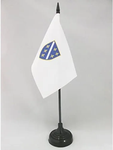 Vista 50 de Aland Table Flag 4'' x 6'' - Aland - Finland Desk Flag 15 x 10 cm - Black plastic stick and base - AZ FLAG
