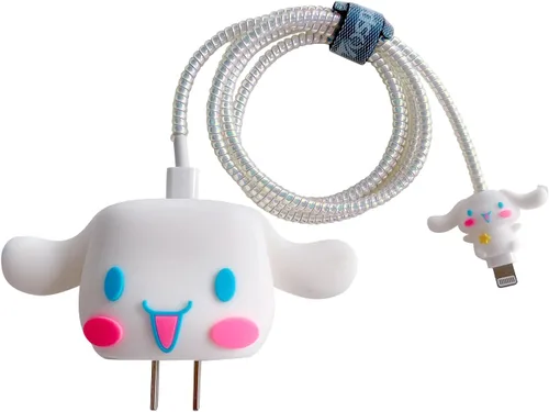 Vista 14 de Bonita funda protectora 3D de dibujos animados para cargador de pared, compatible con adaptador de corriente USB-C de 20 W de Apple y cable