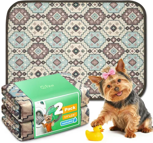 Vista 41 de FXW - Almohadillas lavables para orina de perros con superabsorción, diseñadas para jaulas de 42 pulgadas, 41 × 27 pulgadas rectangulares, boho, 2