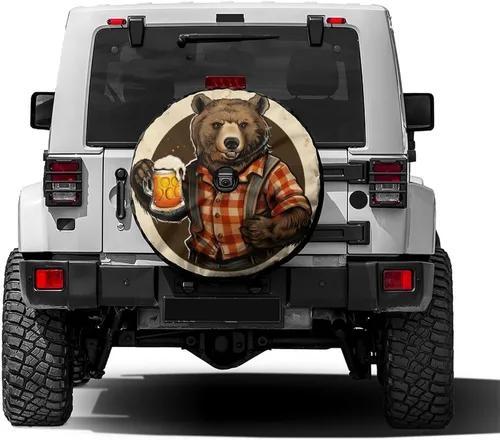 Vista 43 de Dujiea Bass Fish - Cubierta de neumático de repuesto con orificio para cámara de respaldo, cubierta universal de rueda y protector de neumáticos