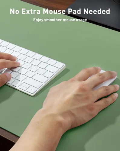 Vista 141 de Aothia Protector de escritorio de cuero, alfombrilla para mouse, alfombrilla de escritorio de oficina, 31.5 x 15.7 pulgadas, secante de escritorio