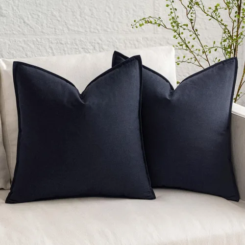 Vista 38 de MIULEE Paquete de 2 fundas de almohada decorativas de lino, estilo bohemio, estilo campestre, modernas, suaves, decorativas, neutrales, para sofá