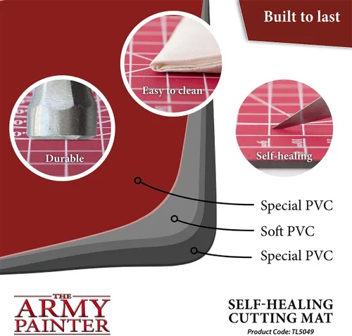 Vista 3 de Alfombrilla de corte autorreparable The Army Painter Alfombrilla de PVC antideslizante de doble cara Alfombrilla de corte y modelado de 3 capas