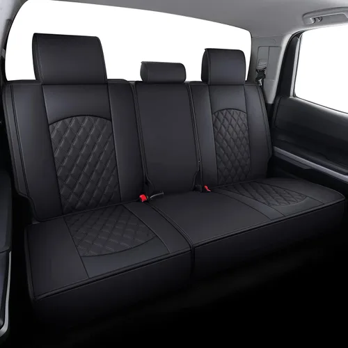 Vista 10 de YIERTAI Fundas de asiento compatibles con Toyota Tundra para 2008-2025 2026 Crewmax Double Cab SR5 Limited Platinum TRD Pro camioneta, impermeables