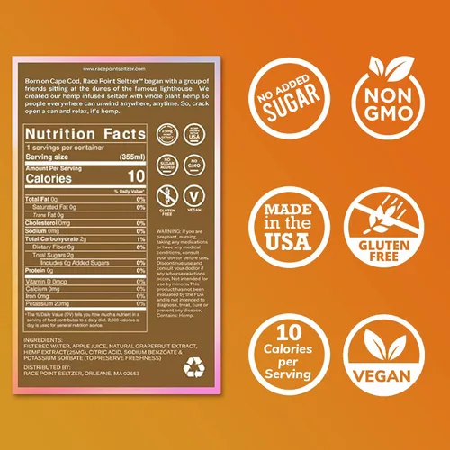 Vista 2 de Race Point Seltzer Agua con sabor a gas infusionada, bebida de sabor totalmente natural, refresca, relaja, relaja, reenfoca y encuentra