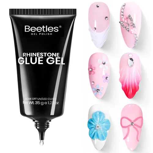 Vista 13 de Beetles - Gel de uñas sólido constructor, gel transparente 3D de 1.06 onzas para esculpir, gel de construcción de gel duro con polvo de uñas