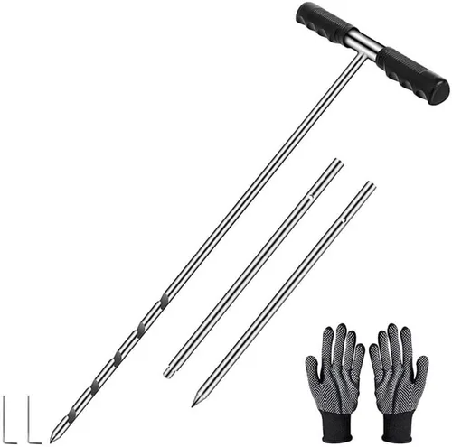 Heavy Duty Stainless Steel Soil Probe Rod with Combined Rod and Adjustable Length 17 32 48 Inch for Soil Sampling and Septic Tank Location