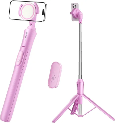 Vista 8 de UBeesize Trípode magnético de 72 pulgadas para iPhone con control remoto, soporte extensible para teléfono celular, compatible con MagSafe, trípode