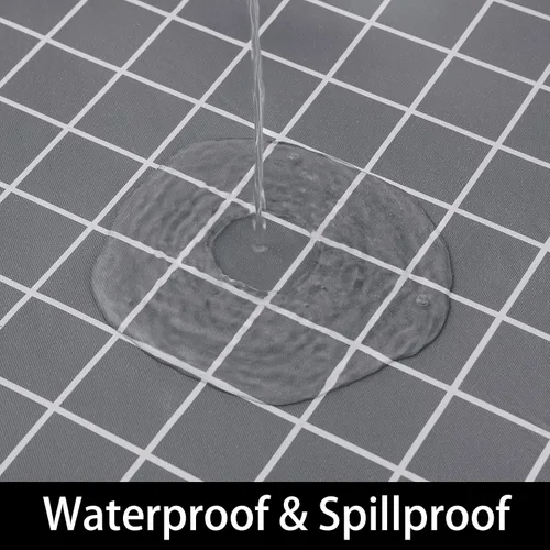 Vista 117 de Mantel rectangular, manteles de plástico elásticos ajustables con parte trasera de franela para mesas de 4 pies, manteles de vinilo impermeables