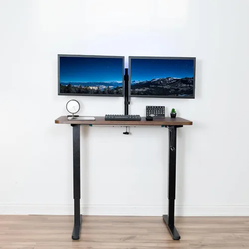 Vista 6 de VIVO DESK-M051MB - Marco de escritorio compacto con manivela de mano para mesas de 37 a 77 pulgadas, base ergonómica ajustable en altura con mango