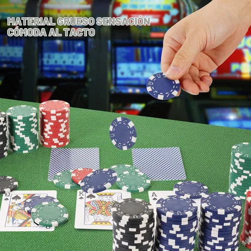 Vista 4 de Fichas de póquer de 0.41 oz, 100 fichas de póquer de casino para Texas Hold'em, fichas de blackjack, kit de juegos de póquer de casino, juego de 4