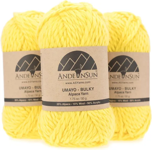 Vista 8 de 3 ovillos de lana de alpaca UMAYO para tejer al crochet y con agujas, 150 gramos, #2, #3 y #5