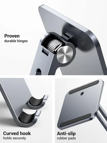 Vista 7 de Soporte para Tablet UGREEN Compatible con iPad Soporte de Escritorio Ajustable Base de Aluminio Más Gruesa Compatible con iPad Pro Air Mini 13 12.9