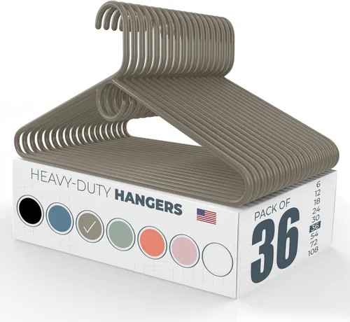 Vista 108 de Neaties Paquete de 6 perchas de ropa resistentes, fabricadas en los Estados Unidos, perchas de plástico de capacidad de 8 libras para ropa